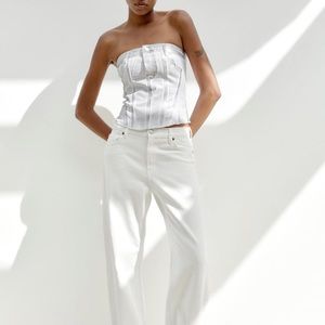 NWT ZARA Metallic Strapless Top